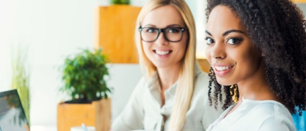 Two employees at work