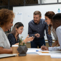 Group of colleagues in a meeting