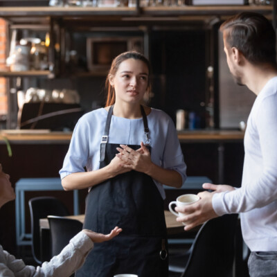 Restaurant guests in conflict with staff